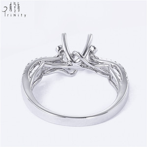 Anillo de Compromiso de Diseño Clásico Personalizado, Joyería Fina de Oro Blanco de 18K, Semi-Montura con Diamante Natural para Mujer, Anillo de Bodas para Fiesta - Product Image 4