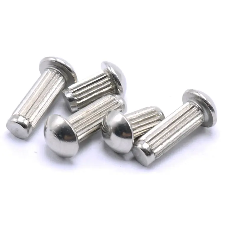Stainless steel 304 round head knurling drive rivets pan head rivets for name plate knurled screw with hammer