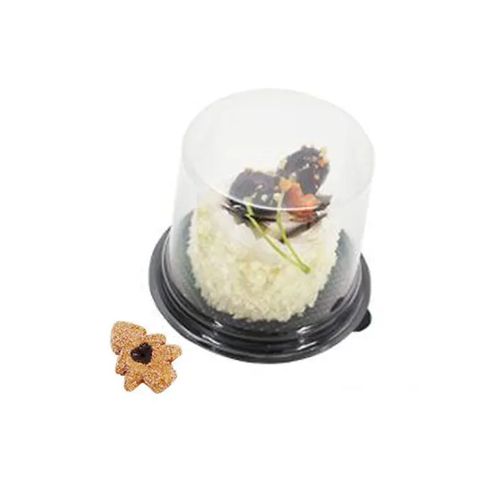Einweg Kunststoff Klar Runde Kuchen Verpackung Box mit Deckel Blister Essen Haustier Akzeptieren
