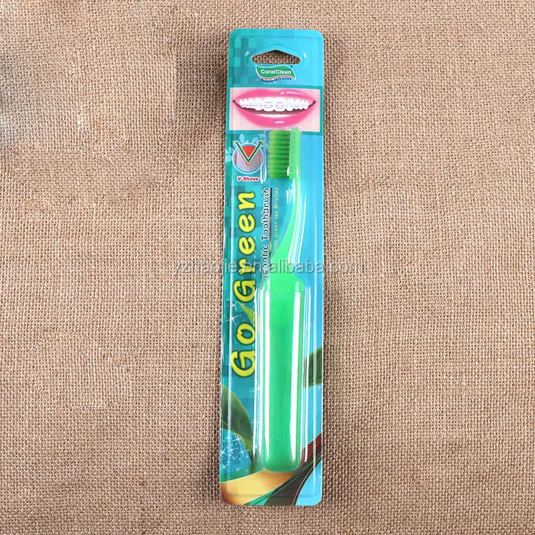 Green Tea Bristle Travel Orthodontic Toothbrush Pocket Toothbrush Portable Foldable Toothbrush