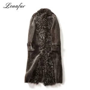 Winter style new wool fur sheepskin long coat