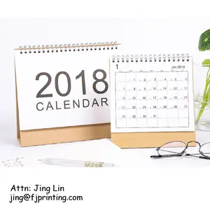 2018 stampa personalizzata kraft paper desk calendario da tavolo