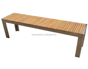 Outdoor teak houten latten tuin bench