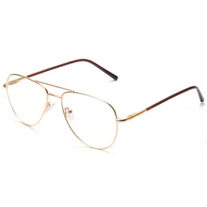 CE Certificated China Wenzhou Eyewear Manufacturing Wholesale Metal Frame Golden Color Optical Frame