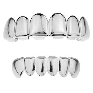 Calandre en acier inoxydable, bijoux Hip Hop, grille argentée ou dorée - Product Image 2