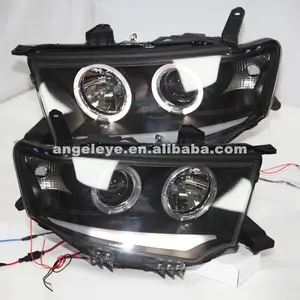 For Mitsubishi Pajero Sport Montero Sport Nativa Pajero Dakar Challenger LED Angel Eyes Headlight 2009-2014 year SN