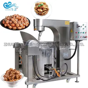 Industrial good quality honey coated peanut cashew nuts walnuts almond making roasting frying processing machine