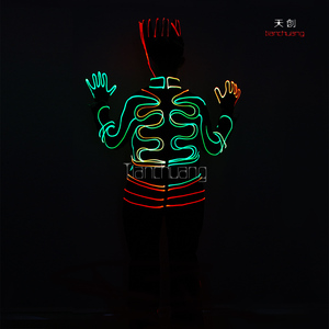 Disfraces de Fibra Óptica con Cambio de Color Súper Geniales con Máscara, Disfraces de <span class=keywords><strong>Robot</strong></span> LED para Bailar - Product Image 6