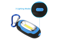 Senter LED COB Mini Portabel 3-Mode untuk Luar Ruangan, Gantungan Kunci