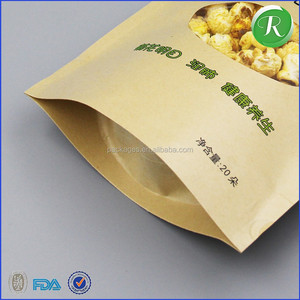 Commercio all'ingrosso a Prova di Umidità Kraft Sacchetti di Carta di Imballaggio Per Uso Alimentare Piccolo Cera Foderato Con Clear - Product Image 4