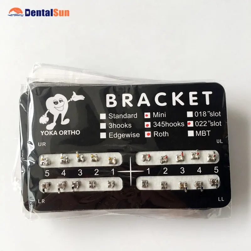 歯科用金属ブラケット-黒い紙カードパッケージ/歯科矯正材料金属ブラケット