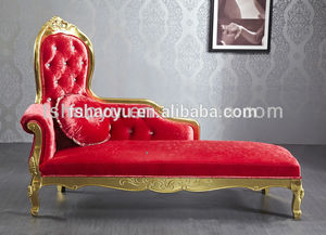 Style européen tissu royale chaise / chaise de salon de style européen / antique chaise longue - Product Image 1