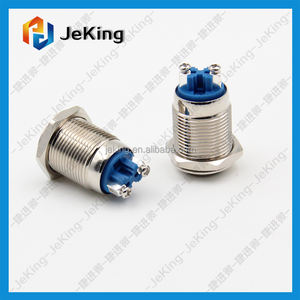 Interrupteur à bouton en métal 16mm tête haute verrouillage automatique étanche 2 broches fixation à vis petit interrupteur à verrouillage automatique en métal - Product Image 3