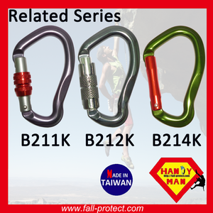23KN B Type With Screw Gate Rescue Mountain Climbing Aluminum Carabiner - Product Image 5