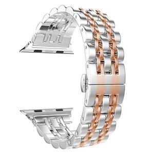 Bracelet Tschick pour Apple <span class=keywords><strong>iWatch</strong></span> série <span class=keywords><strong>4</strong></span> 40mm <span class=keywords><strong>44mm</strong></span>/série 3 2 1 38mm 42mm, Bracelet de remplacement en acier inoxydable - Product Image 4