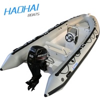 Bote Inflable de Pesca Catamarán de 5.5m con Certificación CE, Bote Inflable Rígido, Bote RIB 550 con Motor Fuera de Borda