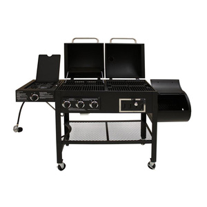 Máquina <span class=keywords><strong>de</strong></span> la parrilla <span class=keywords><strong>de</strong></span> <span class=keywords><strong>hierro</strong></span> fundido <span class=keywords><strong>de</strong></span> carbón <span class=keywords><strong>de</strong></span> Gas fumador 3-in-1Combo Hybird asadores - Product Image 2