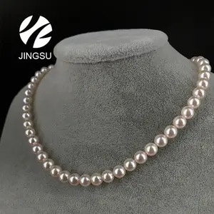 Chinese seawater akoya16/18/20 inch choker pearl necklace in single/double/triple raw
