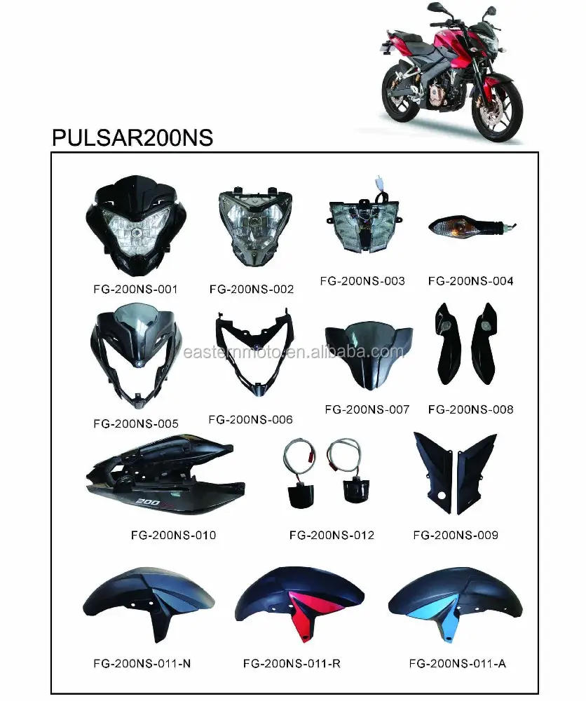 PULSAR200NS motosiklet parçaları/Brasil motosiklet yedek parça/Güney Amerika motosiklet parçaları
