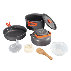Juego de ollas y sartenes para acampar al aire libre para 2-3 personas, portátil, antiadherente, ligero, para Picnic, <span class=keywords><strong>Camping</strong></span>, utensilios de <span class=keywords><strong>cocina</strong></span>, juegos de hervidores, Kits de <span class=keywords><strong>cocina</strong></span> - Product Image 2