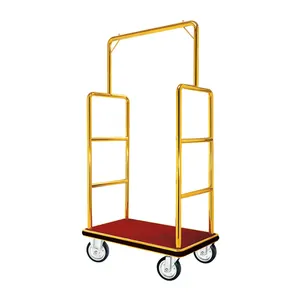 Hotel Luggage Trolley Cart Wholesale Stainless Steel Luggage Trolley Hotel Lobby Cart