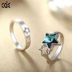 cristalli di bomboniere <span class=keywords><strong>swarovski</strong></span> <span class=keywords><strong>argento</strong></span> paio di anelli gioielli per il giorno di san valentino - Product Image 2