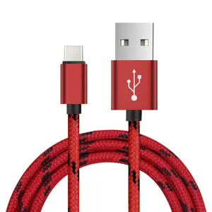 2A SYNC Power Data Transport 100cm Braided USB Type C Cable for Mobile