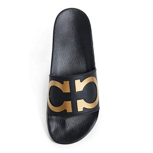 2019 China último diseño de logotipo personalizado de oro de impresión en Color de la PU de verano diapositiva de sublimación zapatilla sandalia - Product Image 5