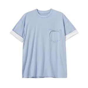 Chine Fournisseurs femme Bleu Ciel T-shirts Vêtements O-cou Manches Courtes T-shirt Femmes Achats En Ligne Chemises Grande Taille