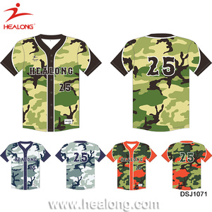 male plain custom sublimation cheap wholesale american camo baseball softball shirt uniformジャージスポーツウェアデザイ - Product Image 4
