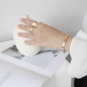 925 Sterling <strong>Silver</strong> Gold Plated High Polishing Plain Sterling <strong>Silver</strong> <strong>Cuff</strong> Bangle <strong>Bracelet</strong> - Product Image 4