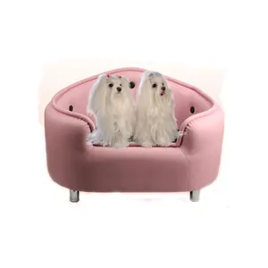 Luxus Prinzessin Rosa Leder Sofa Bett Möbel für Hund