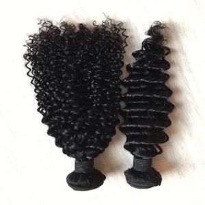 Al por mayor del pelo indio en <span class=keywords><strong>la</strong></span> India 100 natural virginal indio Remy onda rizada profunda extensión del pelo humano de <span class=keywords><strong>la</strong></span> <span class=keywords><strong>tra</strong></span> - Product Image 3