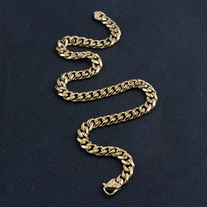 OUMI-Collar <span class=keywords><strong>de</strong></span> Eslabones Cubanos Chapado en Oro Pesado, Joyería Punk Hiphop <span class=keywords><strong>de</strong></span> Acero Inoxidable <span class=keywords><strong>de</strong></span> 18K, Diseño para Hombre, Boda - Product Image 5