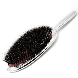 Spazzola per Capelli di Alta Qualità in Pura Setola di Cinghiale, Antistatica, Ovale con Cuscinetto <span class=keywords><strong>d</strong></span>'Aria, Disponibile in Argento e <span class=keywords><strong>Oro</strong></span> - Product Image 1