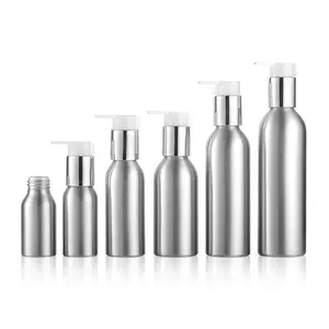 Aluminium Vloeibare Zeep Pomp Fles 24/410 Aluminium Uv Zilver Pomp 40Ml 50Ml 100Ml 120Ml 150Ml 250Ml Aluminium Shampoo Flessen