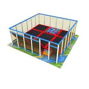Customized indoor playground equipment big square exercise trampoline bungee jumping trampoline gym trampoline