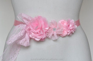 Fleur de mariage Sash Demoiselle D'honneur Sash Ceinture Satin Fleur Tendance Accessoires - Product Image 3