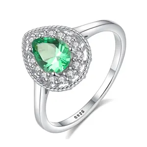 CZCITY新设计梨形切割订婚戒指，用于女性时尚珠宝结婚宝石戒指