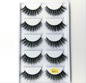 He60109a-pestañas postizas de visón 3D, 5 pares, varias capas, G800