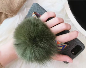 Caja del teléfono celular al por mayor correas Fox peluche bola peluda funda de silicona para iPhone 8 7 6 más 6 S - Product Image 5