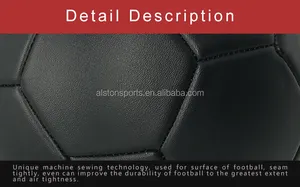 Özel futbol resmi boyutu 5 tüm siyah futbol topu