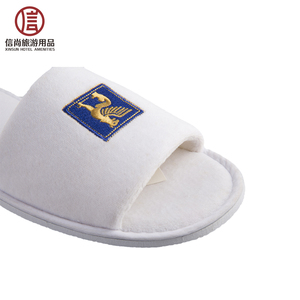 Terciopelo suave Moq bajo zapatillas de <span class=keywords><strong>Hotel</strong></span> Spa zapatillas de Color blanco - Product Image 3
