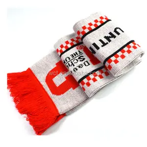 Red White Jacquard Knitted Mufflers Custom Promotional Scarves
