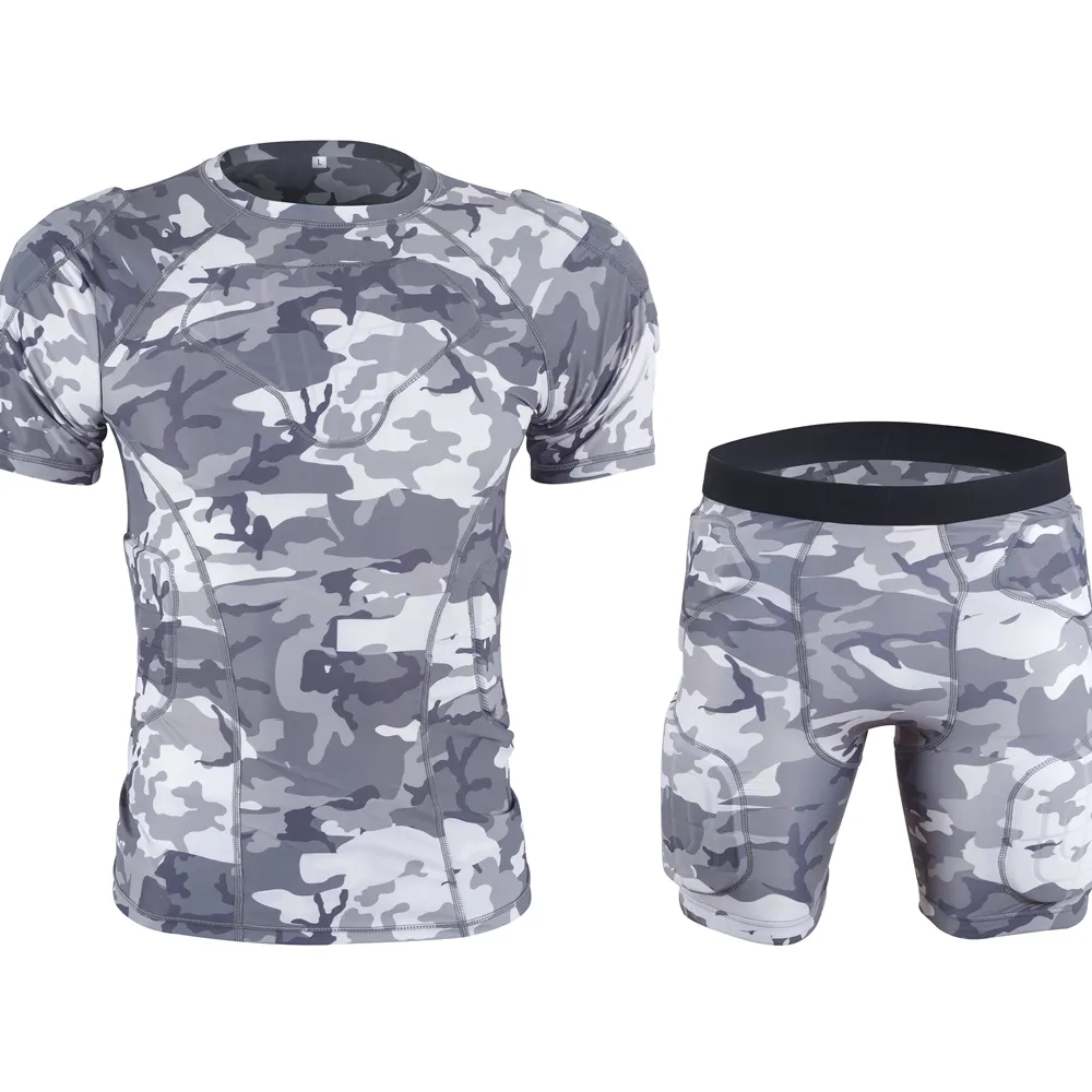 Safe guard sports acolchoado camisa de compressão dos homens Camo