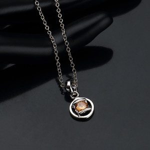 <span class=keywords><strong>Blanc</strong></span> <span class=keywords><strong>or</strong></span> plaqué AAA Cubique Zircone <span class=keywords><strong>Solitaire</strong></span> Pendentif Rolo Chaîne Collier mode bijoux pour femmes - Product Image 4