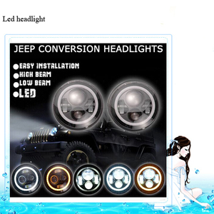 7 "LED redondo Jeep Wrangler <span class=keywords><strong>faro</strong></span> <span class=keywords><strong>cruce</strong></span> 7inch Jeep faros de alta baja - Product Image 1