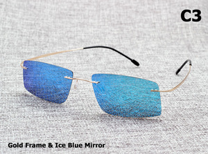 Nouvelles lunettes de soleil polarisées pour hommes tendance 2021, style <span class=keywords><strong>Matrix</strong></span>, design de marque, monture en titane à mémoire de forme - Product Image 2