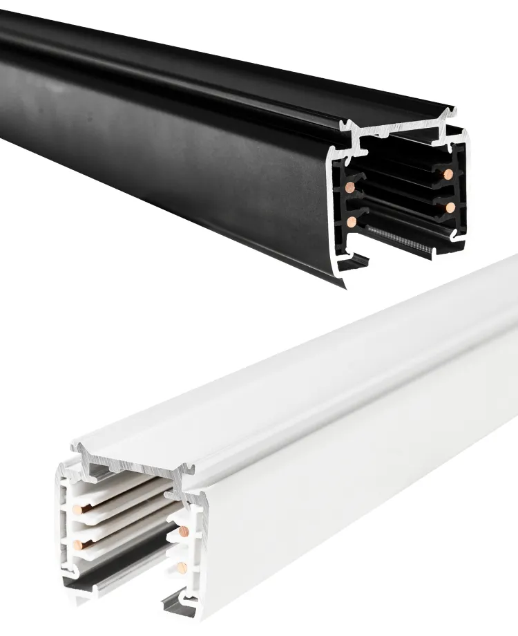 Huiheng LED-Beleuchtungs system Einbau-Aluminiums chiene 1 Meter 3-Draht-Schienenlicht Zubehör 3-Phasen-Schienenlichtschiene