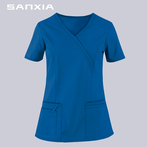 <span class=keywords><strong>Divisa</strong></span> Medica Femminile di Alta Qualità alla Moda, Elasticizzata e Morbida in Rayon e Spandex, Uniforme da Infermiera con Logo Personalizzato OEM - Product Image 1